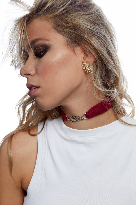 Choker art decó tul